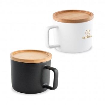 Чаша со бамбус капак / подметач 230мл. Чаша со бамбус капак / подметач 230мл.